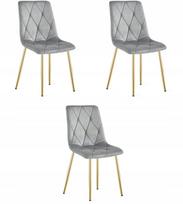 Kėdė LIBRA - aksomas light grey / auksinės kojos x 3 | 5903332095148 | 5903332095148