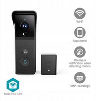 Nedis SmartLife plataus kampo vaizdo domofonas | Baterija | 3MP Full HD 1296p | WIFICDP21BK | 5412810470013