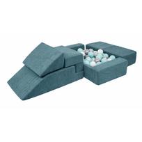Turkio spalvos iš velveto putų žaidimų aikštelė 6 vnt. aukštis 40 cm 100x35 cm Montessori – Meowbaby