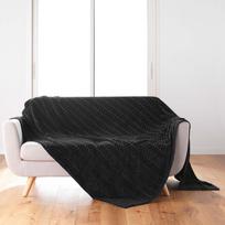 Juodos spalvos iš mikroflanelės lovatiesė 180x220 cm Arya – douceur d'intérieur