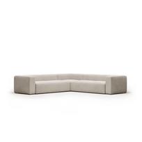Smėlio spalvos iš šenilinio audinio kampinė sofa Blok – Kave Home