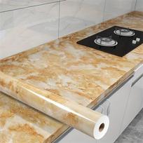 Waterproof Peel and Stick Backsplash Marble Pattern Wall Panels Wall Tile  for Kitchen Bathroom Black-45*300cm