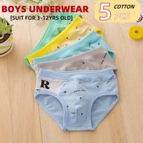 5Pc/lot Boys Briefs Gifts Underwear Boy Organic Cotton Cartoon Shorts Briefs 2-14Years M įvairiaspalvis