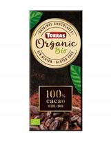 Ekologiškas juodasis šokoladas 100% kakavos Be pridėtinio cukraus 100g - Torras