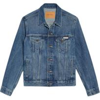 Calvin Klein Classic Truck Driver Denim Jacket With Rigid Pointed Collar Men Jackets Medium-Blue 40TM715420 S