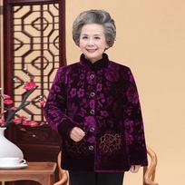 Middle-aged Old People Winter Jackets Grandma Thick Padded Clothes Female Warm Jacket 5XL raudona