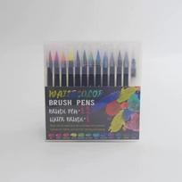24 Colors Watercolor Brush Pens Set - Includes Water Brush & Fineliner Pen for Calligraphy 12+1pcs