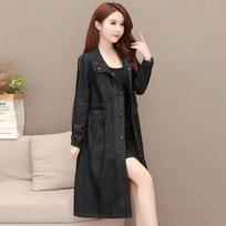 Denim Windbreaker Women's Mid-length Western Style Loose Fashion Polo Collar Plus Size Jacket 4XL juoda