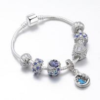 Madinga mėlyna žvaigždė apyrankė ir moteriška širdies karoliukų apyrankė Pulseira Feminina Charm Moon pakabukas papuošalų apyrankė 17cm auksas