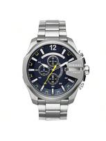 Diesel Vyriškas kvarcinis chronografo laikrodis, 51 mm ciferblatas, nerūdijančio plieno apyrankė, tinkamas oficialioms progoms DZ4465 sidabras/mėlyna