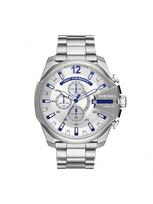 Diesel Vyriškas kvarcinis chronografo laikrodis, 51 mm ciferblatas, nerūdijančio plieno apyrankė, tinkamas oficialioms progoms DZ4477 sidabras/balta