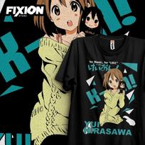 K-ON! Yui – Balandis – Anime marškinėliai Manga Dovana Anime mylėtojui Visų dydžių Medvilniniai S juoda