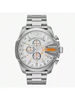 Diesel Vyriškas kvarcinis chronografo laikrodis, 51 mm ciferblatas, nerūdijančio plieno apyrankė, tinkamas oficialioms progoms DZ4328 sidabras/oranžinė
