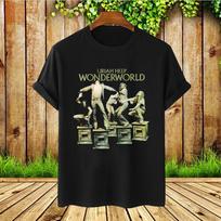 Retas URIAH HEEP - Wonderworld Juodas Unisex Visų Dydžių Marškinėlis AG1913 Unisex Marškinėlis L