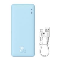 Powerbank 20000mAh Airpow 20W with USBA USBC cable 50cm blue