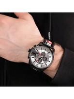 Meg Chief Sport Leisure Vyrų kvarcinis laikrodis DZ4512 51mm Sidabrinis apvalus ciferblatas pilka spalva