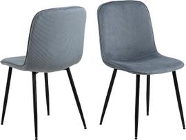 "AC Design Furniture Dagmar" velvetinės valgomojo kėdės su atlošu, 4 vnt., minkštos valgomojo kėdės, minimalistinės virtuvės kėdės, pilkas audinys, juodos metalinės kojos, prieškambaris, biuras