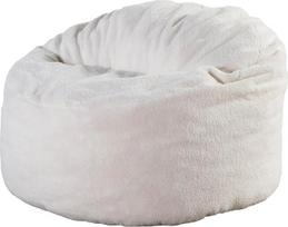 "bananair" - "Boucle Fabric Bean Bag" 100 cm krepšys vaikams ir suaugusiesiems - minkštas ir patogus - optimali nugaros atrama - "Bean Bag" su užpildu, pupų maišas, grindų sofa, pufas (baltas)