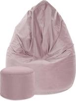 "DreamRoots Bean Bag" kėdė 80 x 80 x 120 cm - aksominis audinys Bean Bag Bean Bag su atlošu, taburete ir užvalkalu - sėdynės pagalvėlė su užpildu