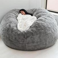 "Leepesx" namų kempinės lova Bean Bag kėdės dangtelis Apsauginis dangtelis Dvivietis miegamasis Balkonas Didelė sofa Apvalus minkštas pūkuotas dangtelis Be užpildų (tik dangtelis)