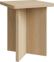 "Selsey" kvadratinis ąžuolinis kavos staliukas - medinis 42 cm staliukas su geometriniu pagrindu, elegantiškas japoniško stiliaus minimalizmas, skirtas svetainei, modernus dizainas