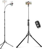 "Sensyne" 92 colių telefono trikojis, "Selfie Stick" trikojis su 16,5 colio lanksčiu "Gooseneck" kakleliu, virš galvos esantis telefono stovas vaizdo įrašams filmuoti, fotografuoti, suderinamas su telefonu, fotoaparatu