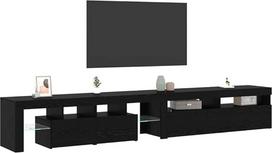 "vidaXL" 2 x TV spintelės su LED apšvietimu Juodojo ąžuolo konstrukcija