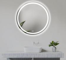 60 cm apvalus vonios kambario veidrodis su LED apšvietimu, apvalus LED vonios kambario veidrodis su apsauga nuo rūko, su šildomuoju kilimėliu, neleidžiančiu susidaryti rūkui