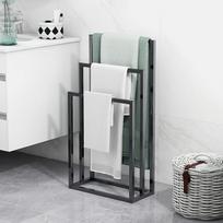 BOFENG 3 pakopų laisvai pastatomas rankšluosčių džiovintuvas - juodas chromas su antikorozine danga - metalinės kopėčios vonios kambario reikmenims