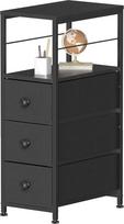 CADUKE Komoda su 3 stalviršiais, Schubladenschrank mit Knauf, Schwarz Stoffkommode für Schlafzimmer, Badezimmer, kleine Räume, Wäsche, Schrank