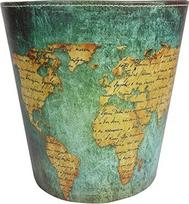 Emartbuy Audinys PU oda Popieriaus PIN Wheelie Bin Retro Vintage Cool Quirky Namų biuras - Pasaulio žemėlapis