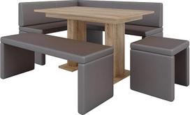 FURNISTAR "Akiko" kampinis suolas su stalu ir suolais - kampinis suolų komplektas jūsų valgomajam, virtuvei, moderniai, svetainės zonai, valgomojo kampeliui. Puikiai tinka virtuvei, biurui ir priimamajam. Tvirtas atlikimas