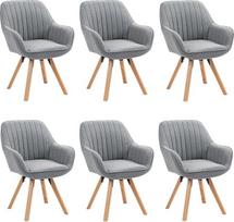 MEUBLE COSY Pasukamos valgomojo kėdės, 6 kėdės, virtuvės kėdės, minkštos kėdės, pasukamos kėdės su porankiu, fotelis, makiažo kėdė, pagamintos iš audinio, medžio masyvo kojos valgomajam, svetainei,