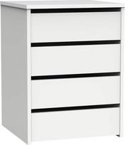 Muebles Pitarch Tibeto kolekcijos komoda su 4 stalčiais blizgi balta 63,5 x 46 x 45 cm (aukštis x plotis x gylis)
