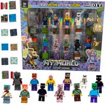 LEGO Minecraft žmogeliukų rinkinys su magnetiniais kubeliais - 24 vnt.