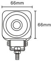 JAG96-0019 LED darbinis žibintas, 10W, 10-30V, 1 CREE LEDx10W, SPOT, Kvadratinis JAG
