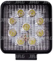 JAG96-0026 LED darbo lempa, 27W, 10-30V, 9 EPISTAR LEDx3W, FLOOD, Kvadratinė JAG