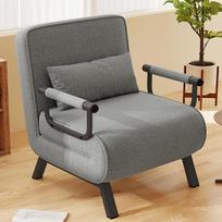 "4-in-1" sofa-lova su lovos funkcija, erdvę taupanti svečių lova, atlošiama kėdė su reguliuojamu atlošu, 150 kg keliamoji galia, metalinis rėmas ir patalynė, tamsiai pilka