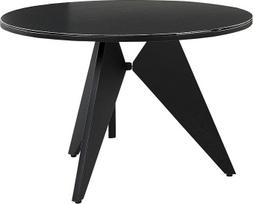 "Beliani Olmetto" sodo stalas Keraminis stiklas / aliuminis Juodas apvalus 110 cm skersmuo X kojos Modernus