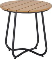 "Outsunny" sodo stalas Apvalus stalas Elegantiški sodo baldai Stabilūs reguliuojamos kojos Dekoravimas Sodas Terasa Gyvenamasis kambarys Plieninis pagrindas Rudas Skersmuo 49 x 48 H cm