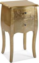 "Versa Cagliari" naktinis staliukas arba papildomas staliukas miegamajame arba svetainėje su 2 stalčiais, matmenys 71 H x 35 L x 40 W cm, mediena, spalva: Auksinė