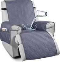 100 % vandeniui atspari fotelio apsauga, fotelio apsauga krėslui, neslystantys fotelio užvalkalai, "Wing Chair", 1 sėdimos vietos sofos užvalkalas su maišeliu, fotelio užvalkalas televizoriaus kėdei (tamsiai pilka, Relax 58 cm)
