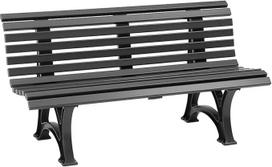 BLOME plastikinis parko suoliukas su 13 lentjuosčių, 1500 mm pločio, geležies pilkos spalvos