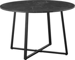 DUBI Möbel NOA valgomojo stalas, apvalus, 110 x 110 cm, valgomojo stalas, virtuvės stalas, medinis virtuvės stalas, valgomasis stalas, modernus pramoninis dizainas, marmuro išvaizda, 11216-US-MSCH