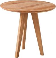 home24 Šoninis staliukas iš buko masyvo Skersmuo 50 cm Kavos staliukas iš medžio masyvo Apvalus Aukštis 45 cm Mažas staliukas Natūralus rudas Svetainės miegamasis Miegamojo kambario staliukas Nakties staliukas Sofos staliukas