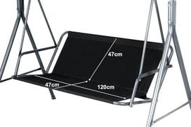 Juodas sodo sūpynių sėdynės dangtelis Hamakas Sodo baldai supamasis krėslas (120x47x47cm)