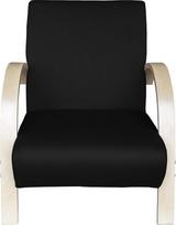 Minkštas fotelis Viengulė sofa 1 sėdimoji sofa šoninė kėdė Audinys su aukštos kokybės paminkštinimu (juoda su klevu)