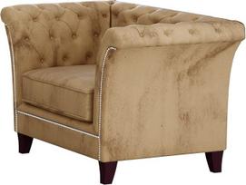 S-Style Möbel Noah Chesterfield Lounge Chair Skaitymo kėdė Kokteilinė kėdė Klubinė kėdė Mini sofa 1-vietė sofa Svetainės baldai Smėlio spalvos 123 x 82 x 75 cm