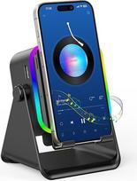 TARKARI Kabelloser Induktionslautsprecher, Bluetooth-Lautsprecher mit Telefonständer & RGB-Licht, HD-Surround-Sound, kompatibel mit iPhone Android iPad Samsung, Geburtstagsgeschenk für Männer Frauen
