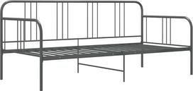 vidaXL Sofos lovos rėmas Dienos lova Metalinė lova Viengulė lova Svečių lova Sofos kušetė Jaunimo lova Pilka metalinė 90 x 200 cm